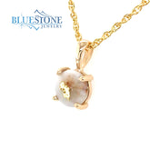 14 Karat Yellow Gold Pendant with One 8mm Round Gold Quartz gemstone f
